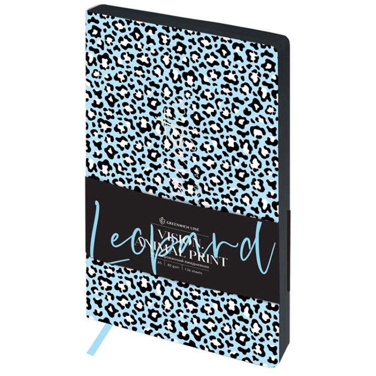 Ежедневник недатир. А5, 136л., кожзам, Greenwich Line "Vision. Animal print. Leopard", тон. блок, цветной срез, 325294 Ежедневник недатир. А5, 136л., кожзам, Greenwich Line "Vision. Animal print. Leopard", тон. блок, цветной срез, 325294