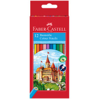 Карандаши цветные Faber-Castell "Замок", 12цв., шестигр., заточ., картон, европодвес, 286241