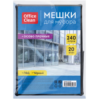 Мешки для мусора 240л OfficeClean ПВД, 90*140см, 50мкм, 20шт., особо прочные, черные, в пластах, 368192 Мешки для мусора 240л OfficeClean ПВД, 90*140см, 50мкм, 20шт., особо прочные, черные, в пластах, 368192