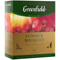 Чай Greenfield "Summer Bouquet", травяной аром. малина, шиповник, яблоко, 100 пакетиков по 2г, 260723 Чай Greenfield "Summer Bouquet", травяной аром. малина, шиповник, яблоко, 100 пакетиков по 2г, 260723