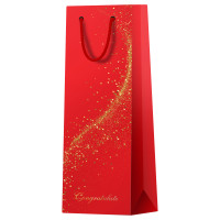 Пакет подарочный 12*36*8,5см MESHU "Special gift", матовая ламинация, фольга, под бутылку, 12 штук, 382402