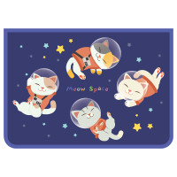 Папка для труда 2 отделения, А4, ArtSpace "Space cat", пластик, на молнии, 365824