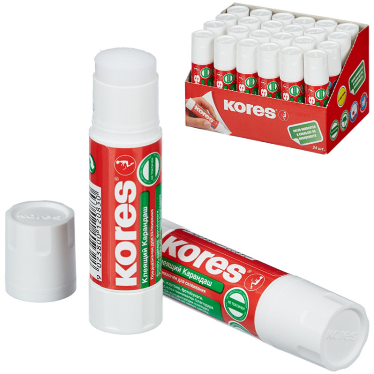 Клей-карандаш Kores, 08г, прозрачный, ПВП, 313201