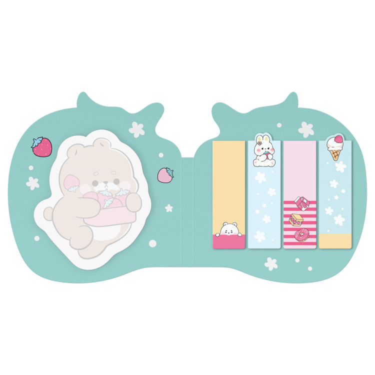 Флажки-закладки и самоклеящиеся блоки в наборе MESHU "Cute Sweet", 20л*5 цветов, европодвес, 377506