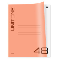 Тетрадь 48л. клетка BG "UniTone. Neon", пластиковая обложка, неон оранжевый, 12 штук, 359083
