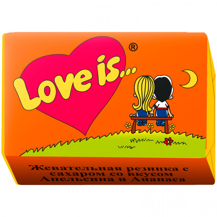 Жевательная резинка  Love is..., ананас-апельсин, 100 штук, 255812