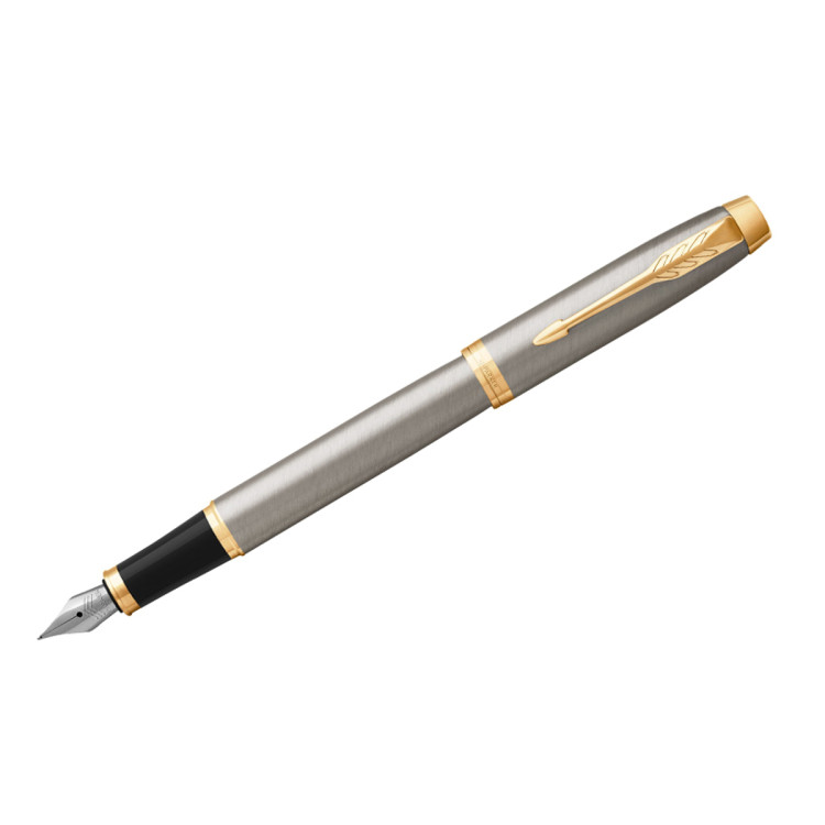 Ручка перьевая Parker "IM Brushed Metal GT" синяя, 0,8мм, подарочная упаковка, 246602 Ручка перьевая Parker "IM Brushed Metal GT" синяя, 0,8мм, подарочная упаковка, 246602