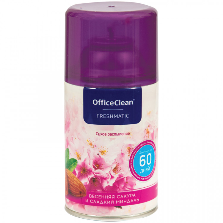 Сменный баллон для освеж. воздуха OfficeClean "Весенняя сакура и сладкий миндаль" сухое распыление, 250мл, 262641 Сменный баллон для освеж. воздуха OfficeClean "Весенняя сакура и сладкий миндаль" сухое распыление, 250мл, 262641