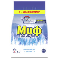 Порошок для машинной стирки Миф 3в1 Аквапудра Морозная Свежесть, 4кг, 262443 Порошок для машинной стирки Миф 3в1 Аквапудра Морозная Свежесть, 4кг, 262443