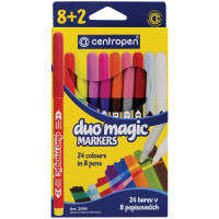 Фломастеры меняющие цвет Centropen "Duo Magic", 08цв.+2, 10шт., 24цв., картон, европодвес, 262149 Фломастеры меняющие цвет Centropen "Duo Magic", 08цв.+2, 10шт., 24цв., картон, европодвес, 262149
