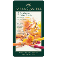 Карандаши цветные художественные Faber-Castell "Polychromos", 12цв., заточен., метал. коробка, 285919 Карандаши цветные художественные Faber-Castell "Polychromos", 12цв., заточен., метал. коробка, 285919