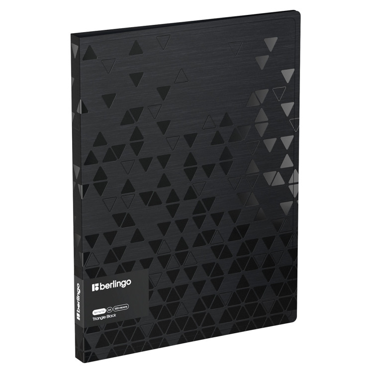 Папка с пружинным скоросшивателем Berlingo "Triangle Black" А4, 17мм, 1000мкм, черная, с внутр. карманом, 390228 Папка с пружинным скоросшивателем Berlingo "Triangle Black" А4, 17мм, 1000мкм, черная, с внутр. карманом, 390228
