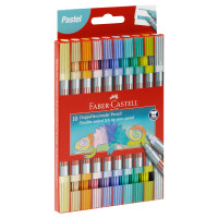 Фломастеры двусторонние Faber-Castell, 10 паст.цв., смываемые, пластик.уп., европодвес, 375102 Фломастеры двусторонние Faber-Castell, 10 паст.цв., смываемые, пластик.уп., европодвес, 375102