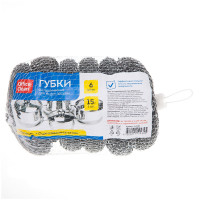 Губки для посуды OfficeClean, металлические, сетчатые, 6шт., 9*3см (15г), 265287 Губки для посуды OfficeClean, металлические, сетчатые, 6шт., 9*3см (15г), 265287