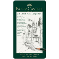 Набор карандашей ч/г Faber-Castell "Castell 9000 Design Set", 12шт., 5H-5B, заточен., метал. кор., 285936 Набор карандашей ч/г Faber-Castell "Castell 9000 Design Set", 12шт., 5H-5B, заточен., метал. кор., 285936