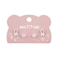 Серьги MESHU "Space", бижутерия, 2 пары, европодвес, 3 штук, 369273