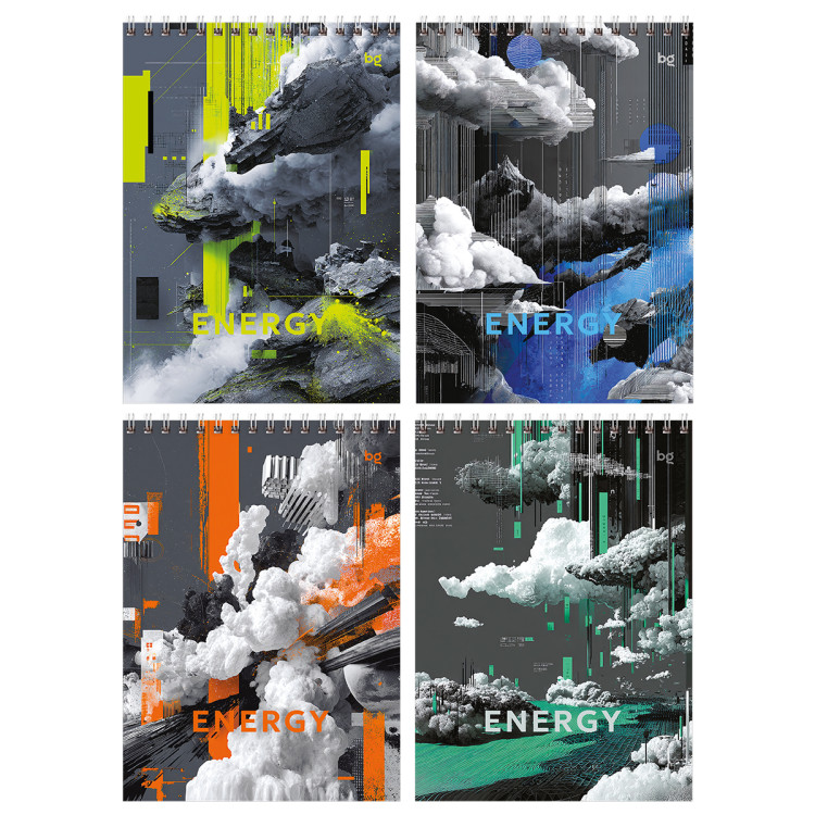 Блокнот А5 80л. на гребне BG "Energy", твердая подложка, 8 штук, 385100 Блокнот А5 80л. на гребне BG "Energy", твердая подложка, 8 штук, 385100