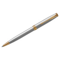 Ручка шариковая Parker "Sonnet Stainless Steel GT" черная, 1,0мм, поворот., подарочная упаковка, 240061 Ручка шариковая Parker "Sonnet Stainless Steel GT" черная, 1,0мм, поворот., подарочная упаковка, 240061