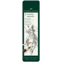 Набор карандашей ч/г акварельных Faber-Castell "Graphite Aquarelle", 5шт., HB-8B, заточ., метал. короб, 285938 Набор карандашей ч/г акварельных Faber-Castell "Graphite Aquarelle", 5шт., HB-8B, заточ., метал. короб, 285938