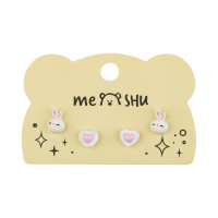 Серьги MESHU "Cuteness", бижутерия, 2 пары, европодвес, 3 штук, 369275