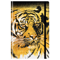 Ежедневник недатированный А5, 128л., 7БЦ "Golden tiger", матовая ламинация, на резинке, 358175 Ежедневник недатированный А5, 128л., 7БЦ "Golden tiger", матовая ламинация, на резинке, 358175