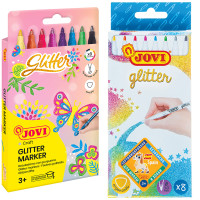 Фломастеры с блестками JOVI "Glitter", 08цв., смываемые, картон, европодвес, 281521 Фломастеры с блестками JOVI "Glitter", 08цв., смываемые, картон, европодвес, 281521
