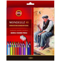 Карандаши акварельные Koh-I-Noor "Mondeluz Old Man", 48цв., заточен., кисть+точилка, картон, европодвес, 307610 Карандаши акварельные Koh-I-Noor "Mondeluz Old Man", 48цв., заточен., кисть+точилка, картон, европодвес, 307610