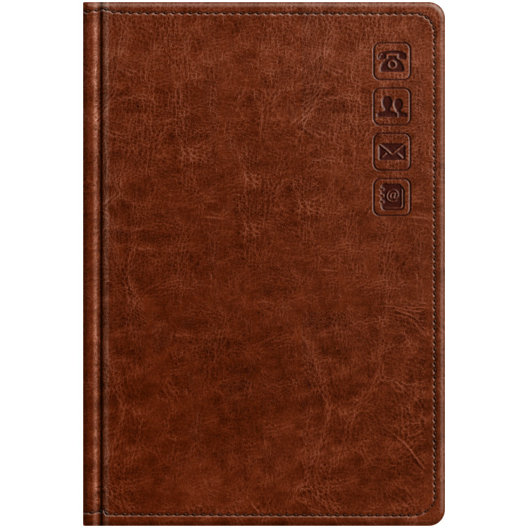 Телефонная книга А5, 80л., кожзам, BG "Nebraska. Brown", с вырубкой, 373783