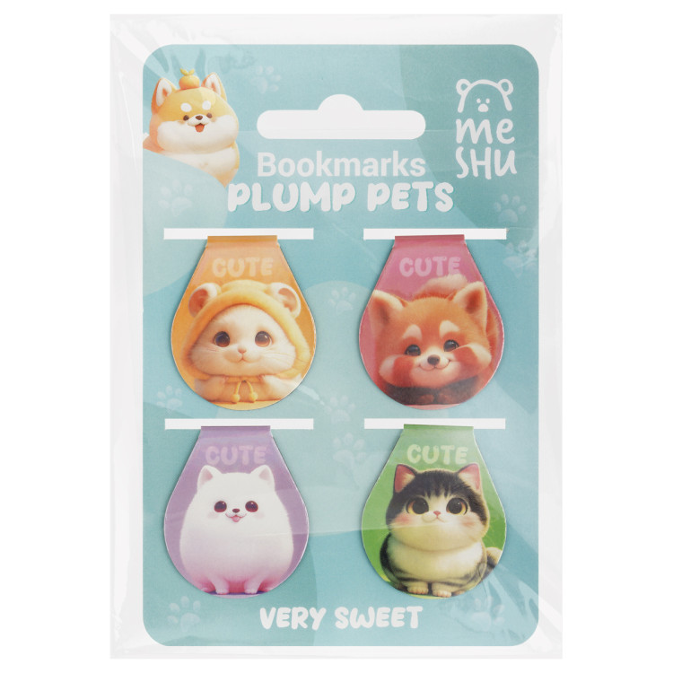 Закладки магнитные для книг, 4шт., MESHU "Plum pets", голографическая фольга, 10 штук, 382176 Закладки магнитные для книг, 4шт., MESHU "Plum pets", голографическая фольга, 10 штук, 382176