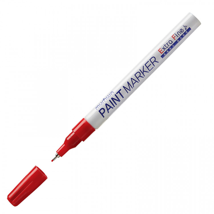 Маркер-краска MunHwa "Extra Fine Paint Marker" красная,1мм, нитро-основа, 260036