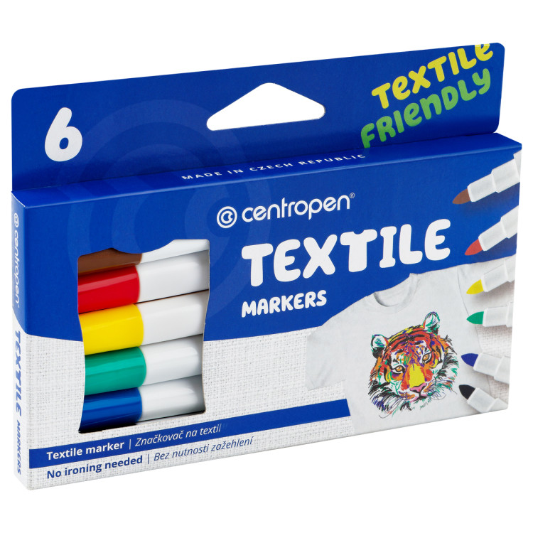 Набор маркеров для ткани Centropen "Textil Marker 2739" 06цв., 1,8мм, картон. уп., европодвес, 079161 Набор маркеров для ткани Centropen "Textil Marker 2739" 06цв., 1,8мм, картон. уп., европодвес, 079161