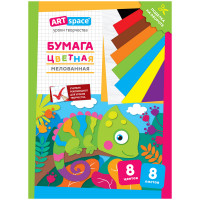 Цветная бумага мелованная А4, ArtSpace, 8л., 8цв., "Хамелеон", 291737 Цветная бумага мелованная А4, ArtSpace, 8л., 8цв., "Хамелеон", 291737