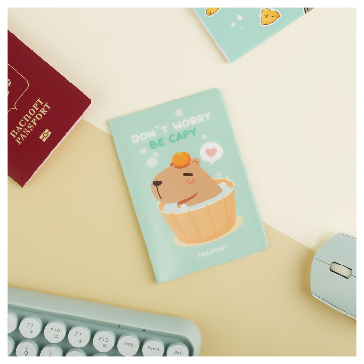 Обложка для паспорта MESHU "Capybara", ПВХ, 2 кармана, 362619 Обложка для паспорта MESHU "Capybara", ПВХ, 2 кармана, 362619