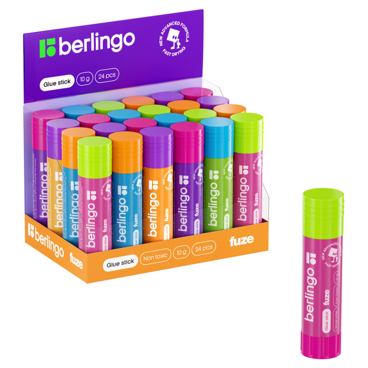 Клей-карандаш Berlingo "Fuze", 10г, ПВП, 265915