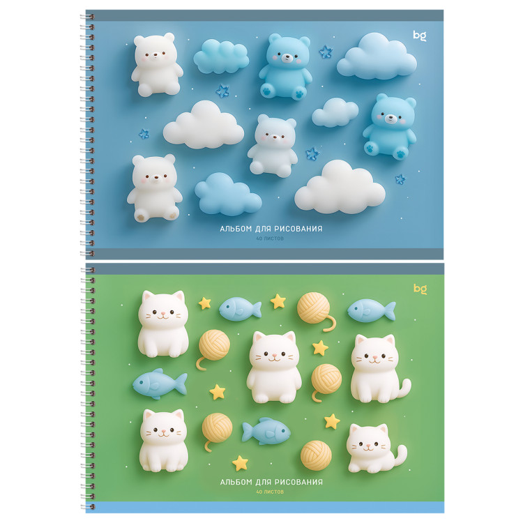 Альбом для рисования 40л., А4, на гребне BG "Игрушки", 120г/м2, 6 штук, 385485 Альбом для рисования 40л., А4, на гребне BG "Игрушки", 120г/м2, 6 штук, 385485
