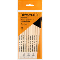 Набор карандашей ч/г Красин "Графика", 12шт., 2H-2B, заточен., пакет, европодвес, 360814 Набор карандашей ч/г Красин "Графика", 12шт., 2H-2B, заточен., пакет, европодвес, 360814