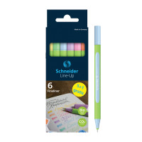 Набор капиллярных ручек Schneider "Line-Up Pastel" 06цв., 0,4мм, картон. упаковка, европодвес, 348439