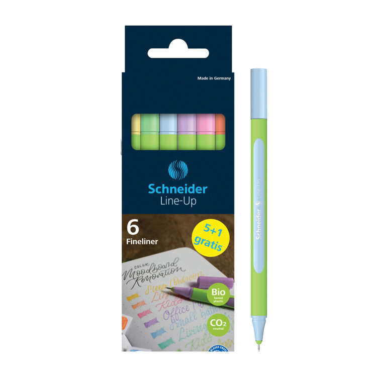 Набор капиллярных ручек Schneider "Line-Up Pastel" 06цв., 0,4мм, картон. упаковка, европодвес, 348439 Набор капиллярных ручек Schneider "Line-Up Pastel" 06цв., 0,4мм, картон. упаковка, европодвес, 348439