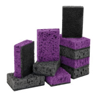 Губки для посуды OfficeClean, Premium, крупнопористый поролон с абразивным слоем, фиолетовые/черные, 9*6*4см, 10шт, 45 штук, 385607 Губки для посуды OfficeClean, Premium, крупнопористый поролон с абразивным слоем, фиолетовые/черные, 9*6*4см, 10шт, 45 штук, 385607