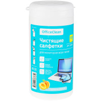 Салфетки чистящие влажные OfficeClean, для мониторов всех типов, в тубе, с ароматом абрикоса, 100шт., 325157 Салфетки чистящие влажные OfficeClean, для мониторов всех типов, в тубе, с ароматом абрикоса, 100шт., 325157
