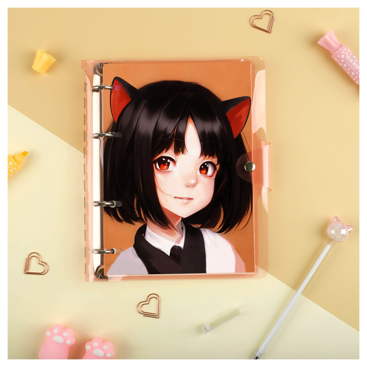 Тетрадь на кольцах 120л., А5, клетка MESHU "Neko", с пластиковой обложкой, 352210 Тетрадь на кольцах 120л., А5, клетка MESHU "Neko", с пластиковой обложкой, 352210