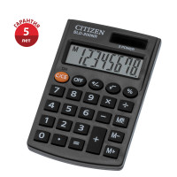 Калькулятор карманный Citizen SLD-200NR, 8 разрядов, двойное питание, 62*98*10мм, черный, 268474 Калькулятор карманный Citizen SLD-200NR, 8 разрядов, двойное питание, 62*98*10мм, черный, 268474