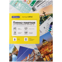 Пленка для ламинирования А3 OfficeSpace 303*426мм, 175мкм, глянец, 100л., 291569 Пленка для ламинирования А3 OfficeSpace 303*426мм, 175мкм, глянец, 100л., 291569