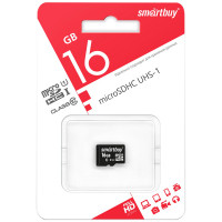 Карта памяти SmartBuy MicroSDHC 16GB UHS-1, Class 10, скорость чтения 30Мб/сек, 239023 Карта памяти SmartBuy MicroSDHC 16GB UHS-1, Class 10, скорость чтения 30Мб/сек, 239023