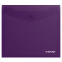 Папка-конверт на кнопке Berlingo "Soft Touch", А5+, 200мкм, софт-тач, фиолетовая, 12 штук, 369429