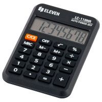 Калькулятор карманный Eleven LC-110NR, 8 разрядов, питание от батарейки, 58*88*11мм, черный, 339226 Калькулятор карманный Eleven LC-110NR, 8 разрядов, питание от батарейки, 58*88*11мм, черный, 339226