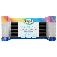 Пластилин Гамма "Классический", черный, 50г, 20 штук, 274085