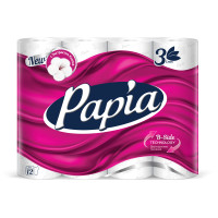 Бумага туалетная Papia, 3-слойная, 12шт., тиснение, белая, 299976 Бумага туалетная Papia, 3-слойная, 12шт., тиснение, белая, 299976