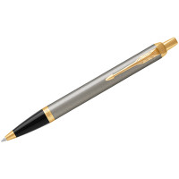 Ручка шариковая Parker "IM Brushed Metal GT" синяя, 1,0мм, кнопочн., подарочная упаковка, 246614