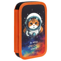 Пенал 2 отделения, 190*110 ArtSpace "Meow Space", ламинированный картон, софт-тач, 368151 Пенал 2 отделения, 190*110 ArtSpace "Meow Space", ламинированный картон, софт-тач, 368151
